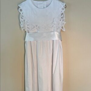 Elegant and Traditional Battenburg Lace Girls Tea Length Dress